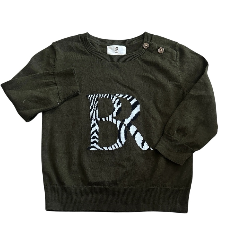 BR Baby Banana Republic Zebra Print Logo Sweater Infant 12-18 Months